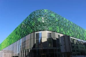 Glass and metal building facade